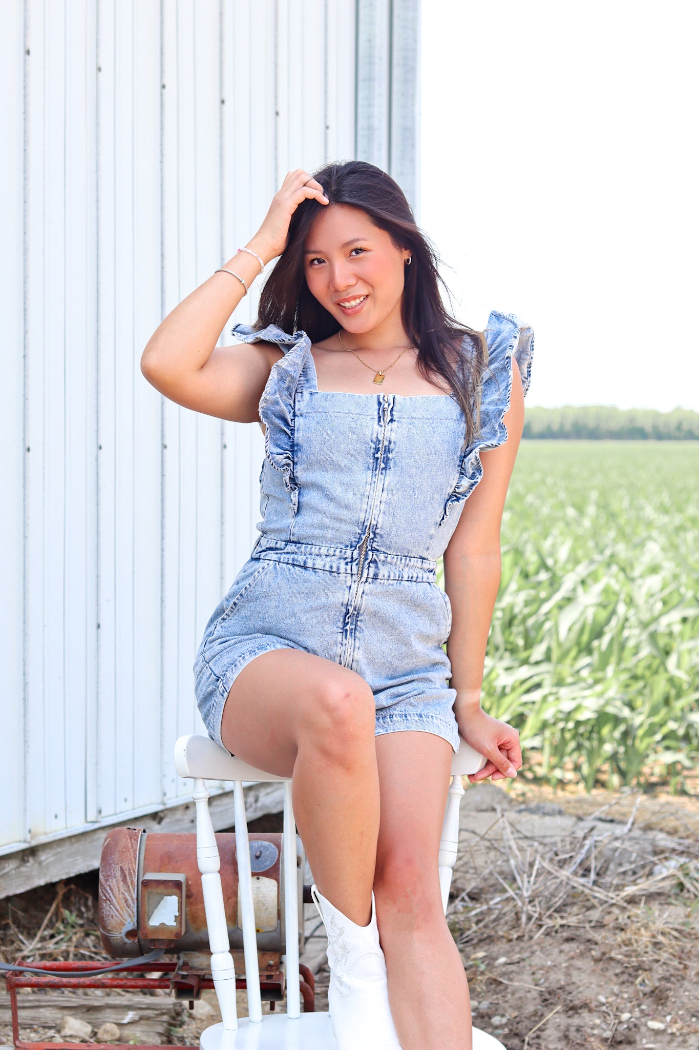 Country Girl Era Denim Romper