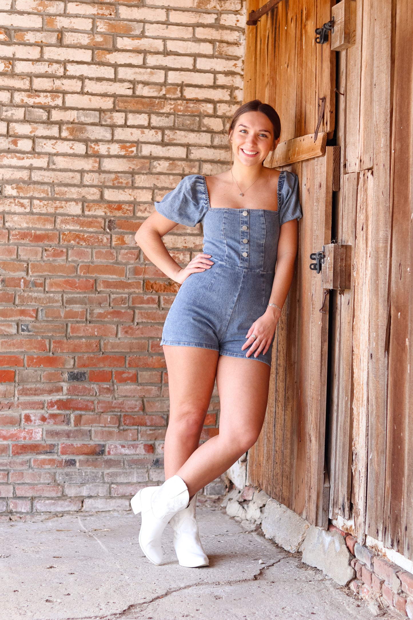 Hittin' the Rodeo Denim Romper
