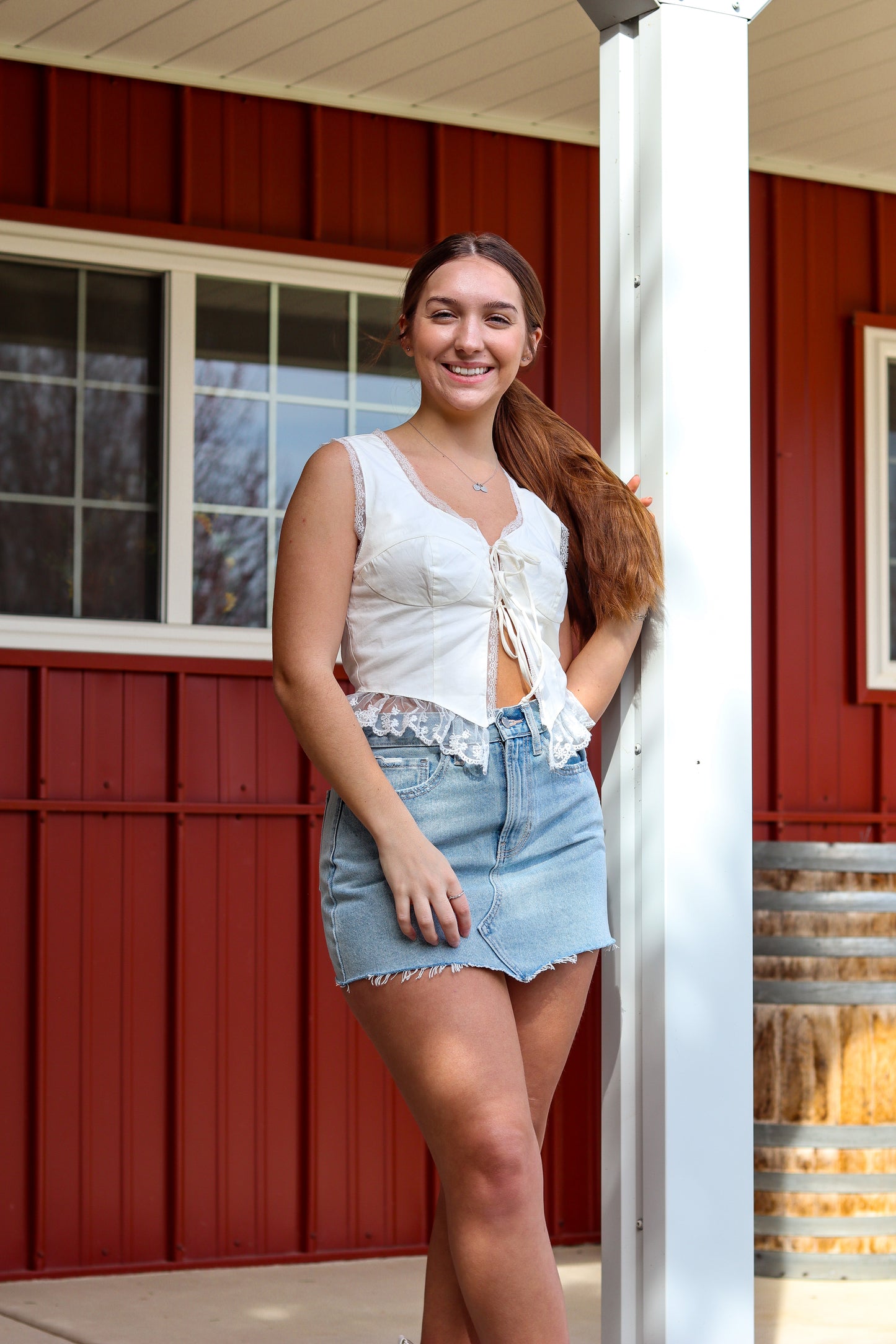 Don't Tempt Me Denim Mini Skirt