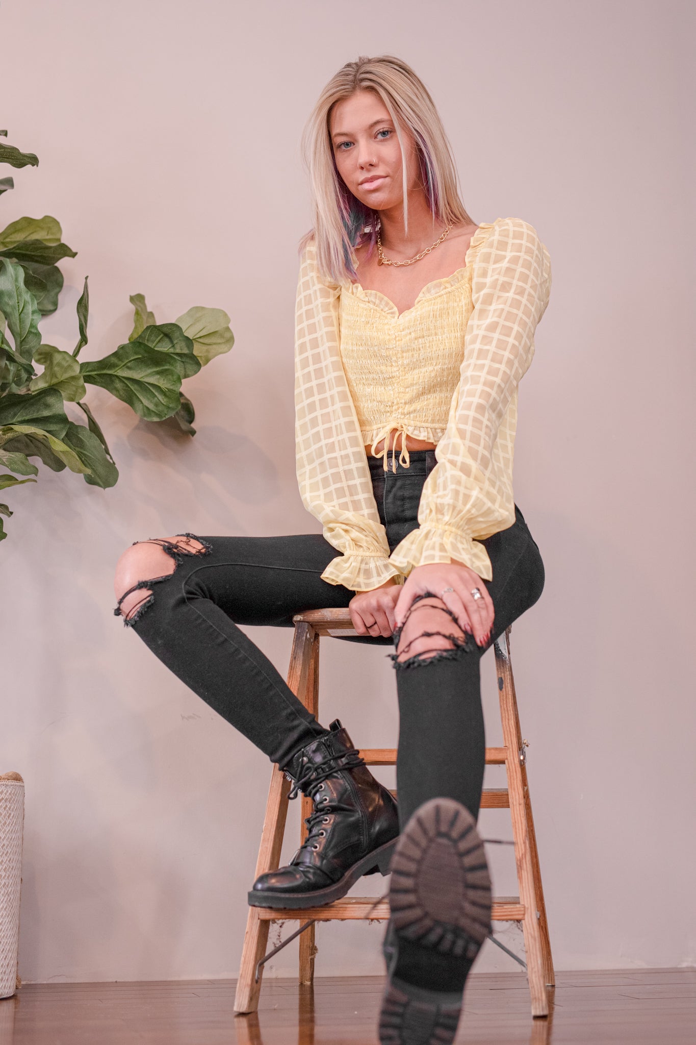 Playing Favorites Blouse (yellow) - Chicken Babe Boutique