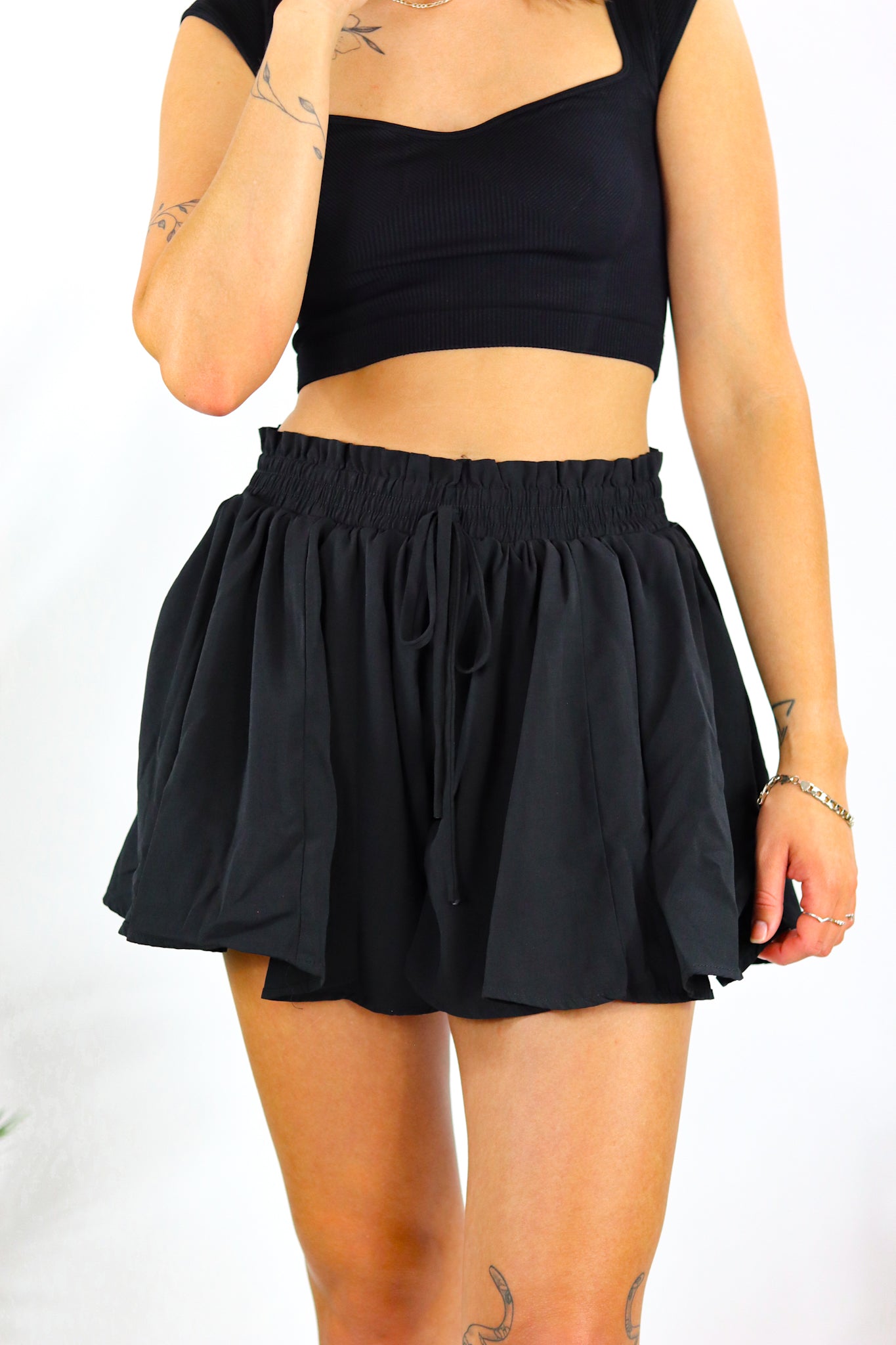 Going With The Flow Shorts (Black)