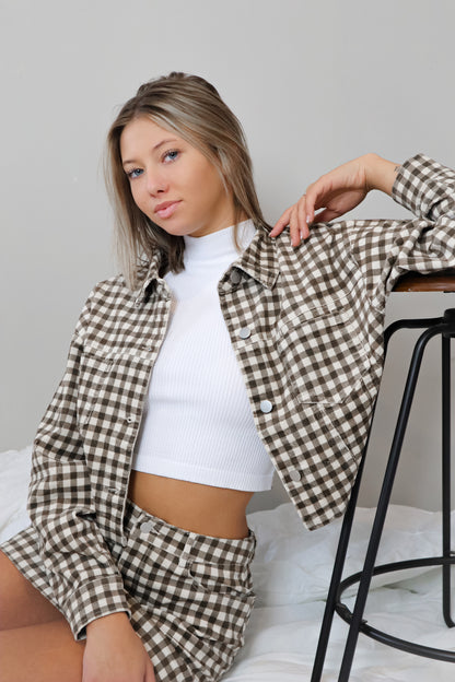 Plaid You're Here Jacket - Chicken Babe Boutique