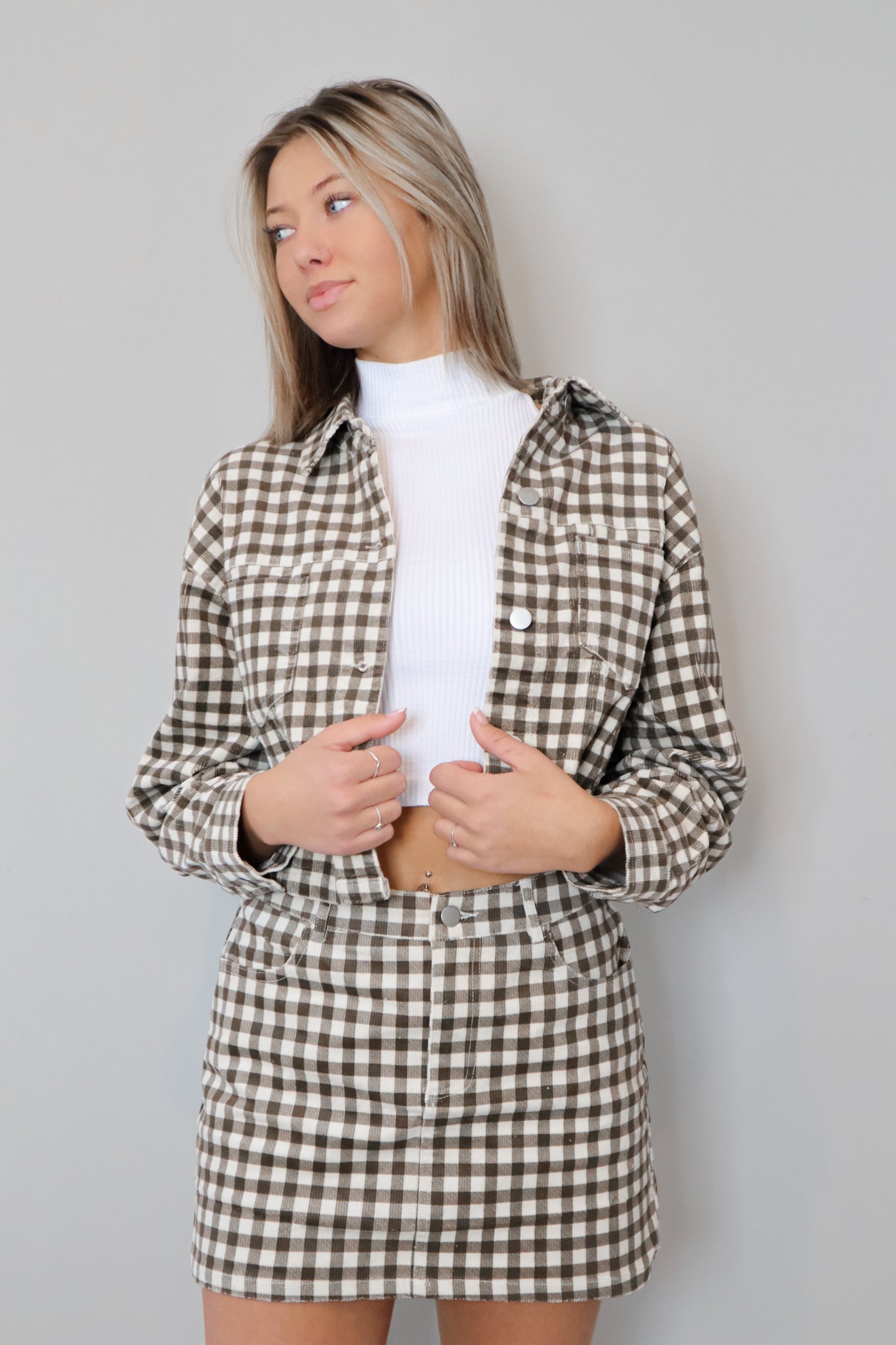 Plaid You're Here Jacket - Chicken Babe Boutique