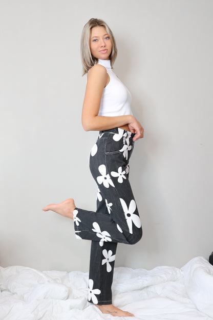 Wildflower Pants (Black) - Chicken Babe Boutique