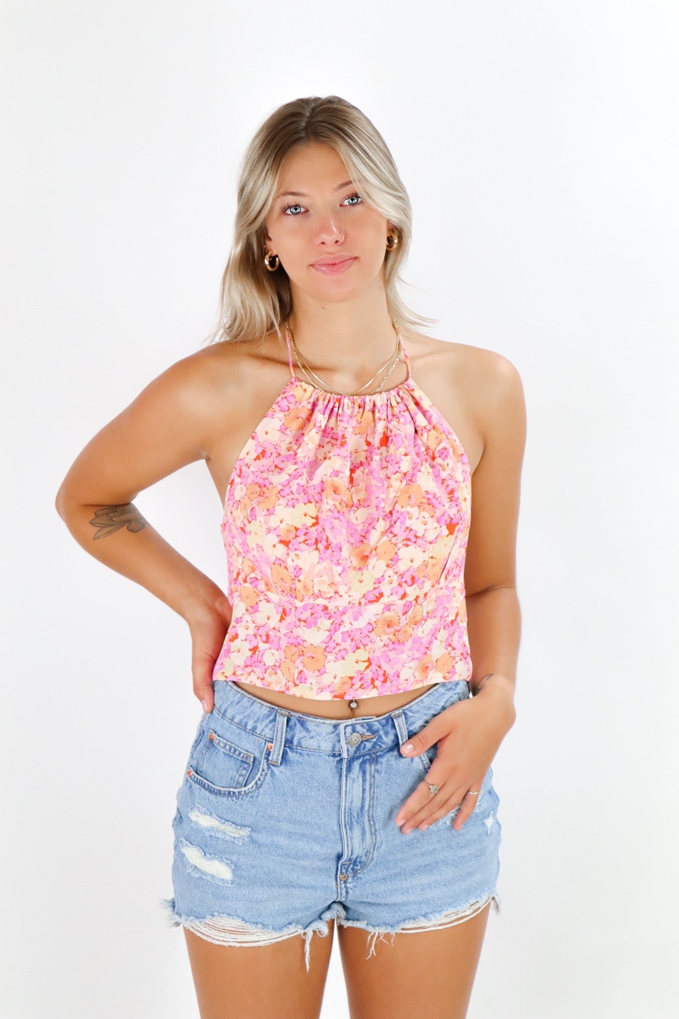 Floral Daydream Halter Top - Chicken Babe Boutique