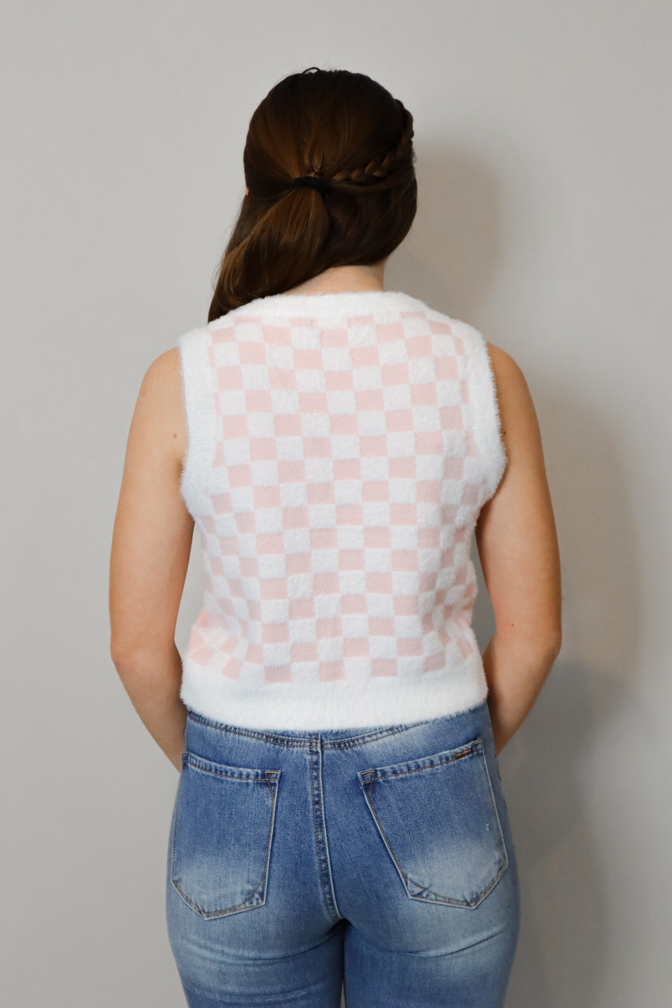 Check it Out Sweater Vest (Pink) - Chicken Babe Boutique